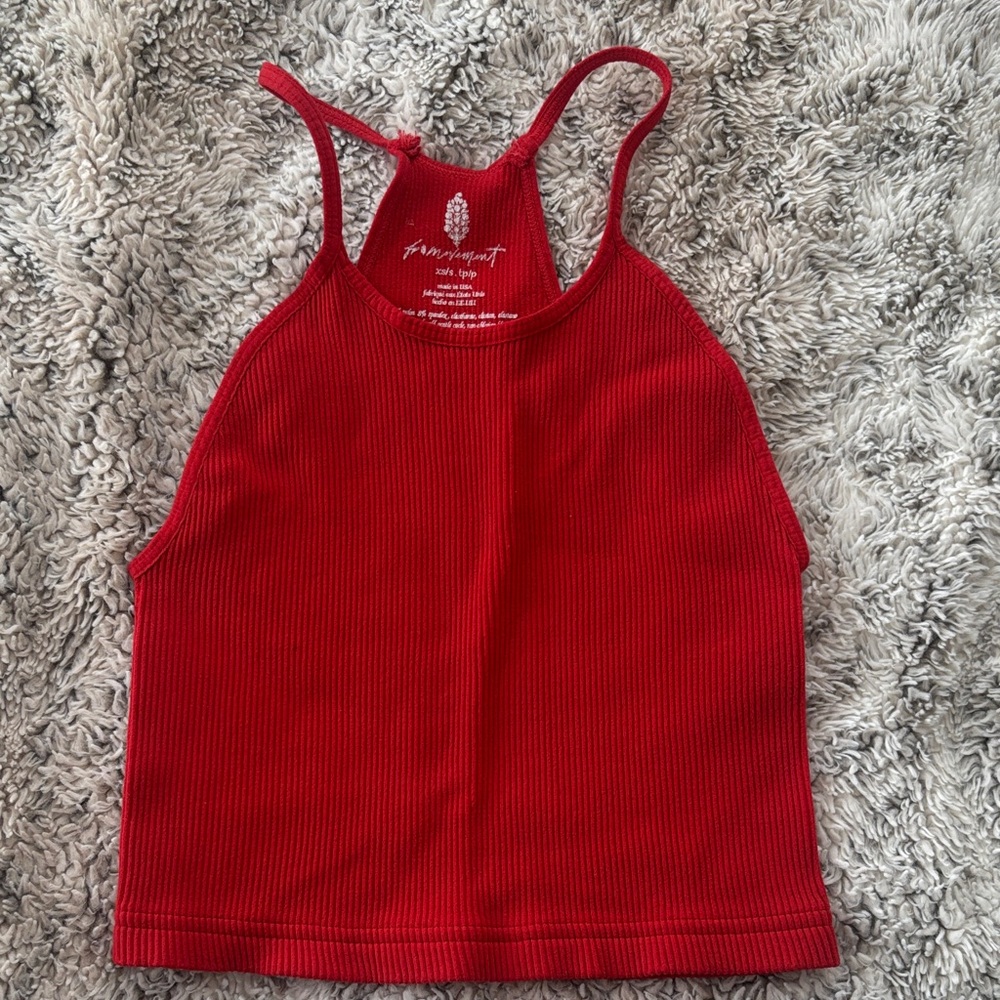 FP Movement by Free People Scarlet Ribbed Tank Top